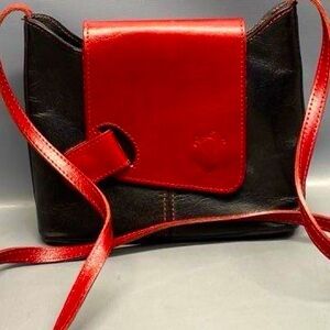 Vera Pelle Cascino Leather Shoulder/Crossbody Bag
